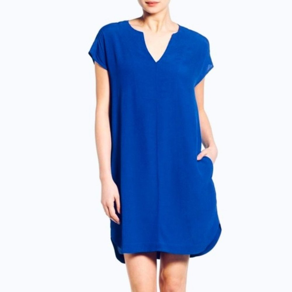 Madewell Du Jour Tunic Shift Dress Royal Blue